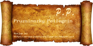 Pruzsinszky Pellegrin névjegykártya